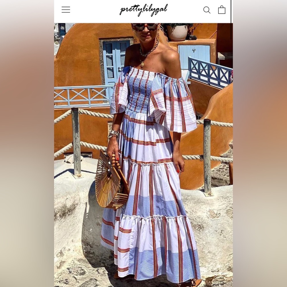 Festival Weather Off Shoulder Vacation Maxi Dress